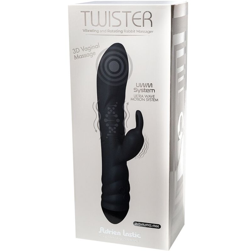 Adrien Lastic Twister vibrador y rotador negro