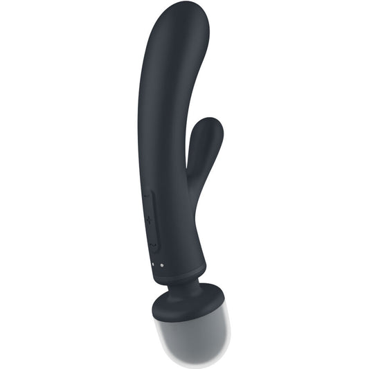 Satisfyer Triple Lover masajeador vibrador rabbit gris