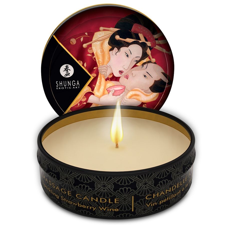 Shunga Mini Caress by Candelight vela masaje fresas y cava 30 ml