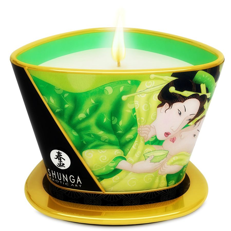 Shunga mini caress by candelight vela masaje té verde 170 ml
