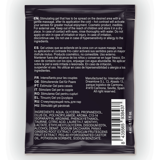 Spartan Gel potenciador erección efecto frío calor 100% vegano 4 ml