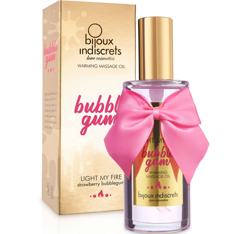 Bijoux Indiscrets Light My Fire aceite masaje efecto calor sabor chicle 100 ml