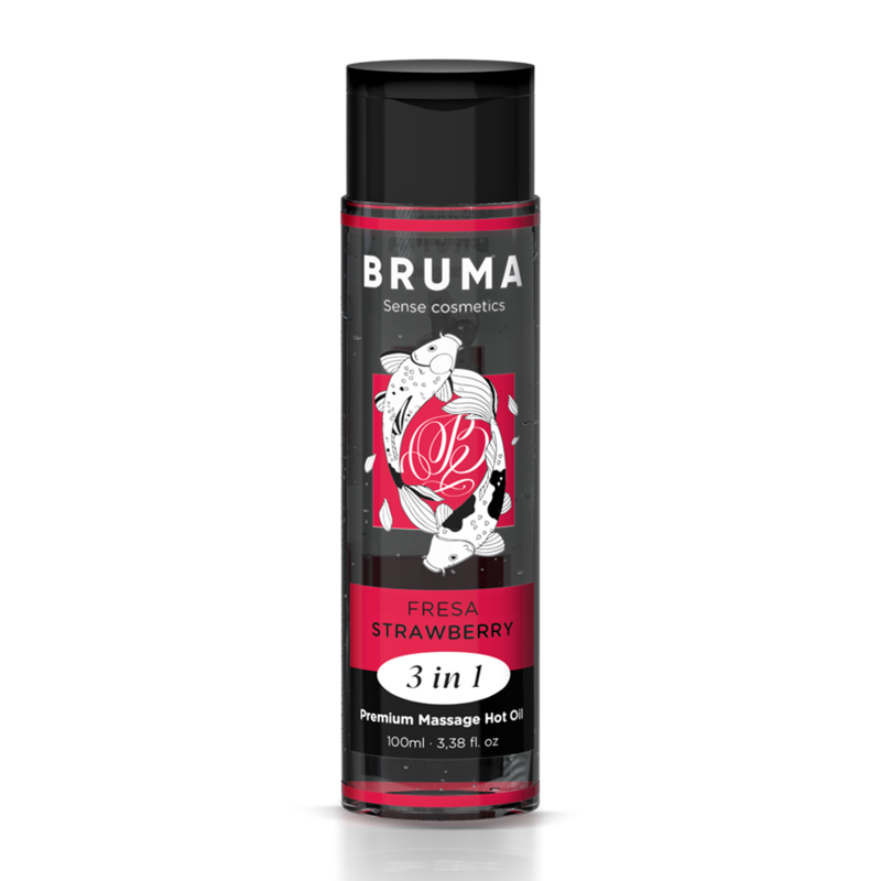 Bruma aceite de masaje premium efecto calor sabor fresa 3 en 1 100 ml