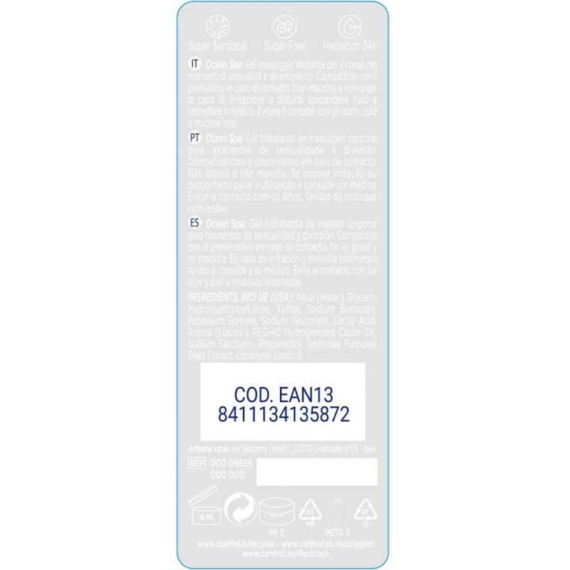 Control Mediterranean Sea 2 en 1 massage & pleasure 200 ml