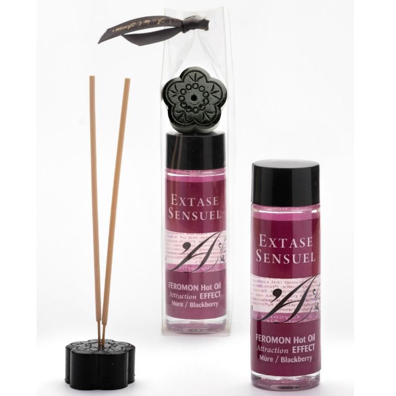 Extase Sensual aceite masaje efecto calor con feromonas mora 100 ml