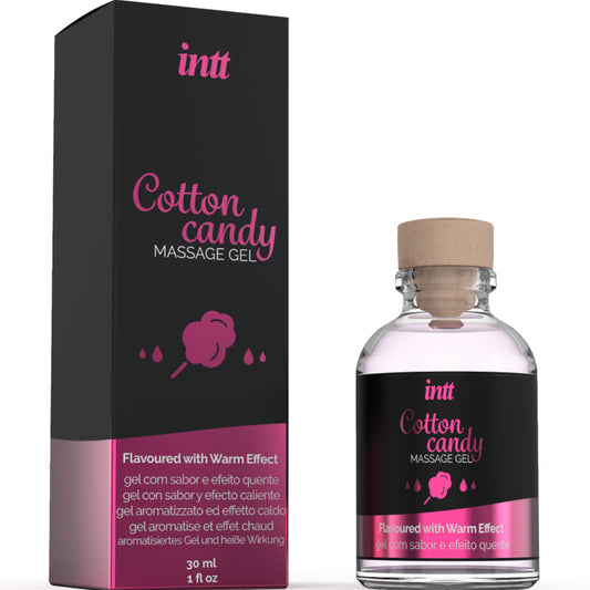 INTT massage & oral sex gel de masaje con sabor a algodón de azucar y efecto calor 30 ml