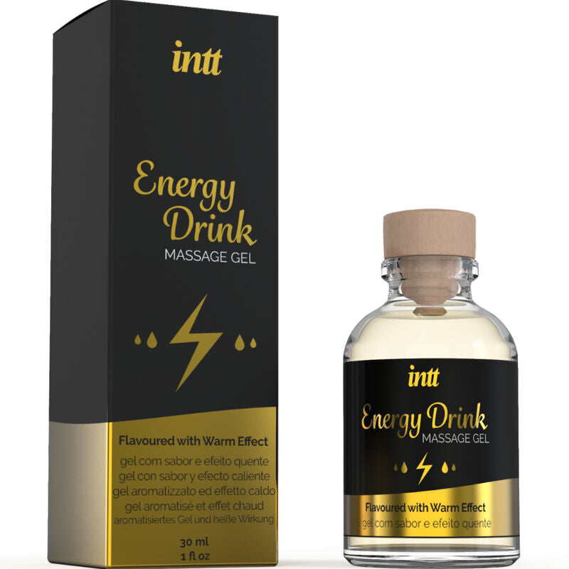INTT massage & oral sex gel de masaje con sabor a bebida energetíca y efecto calor 30 ml