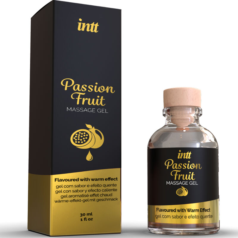 INTT massage & oral sex gel de masaje sabor a fruta de la pasión efecto calor 30 ml
