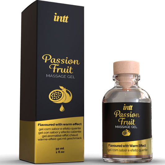 INTT massage & oral sex gel de masaje sabor a fruta de la pasión efecto calor 30 ml