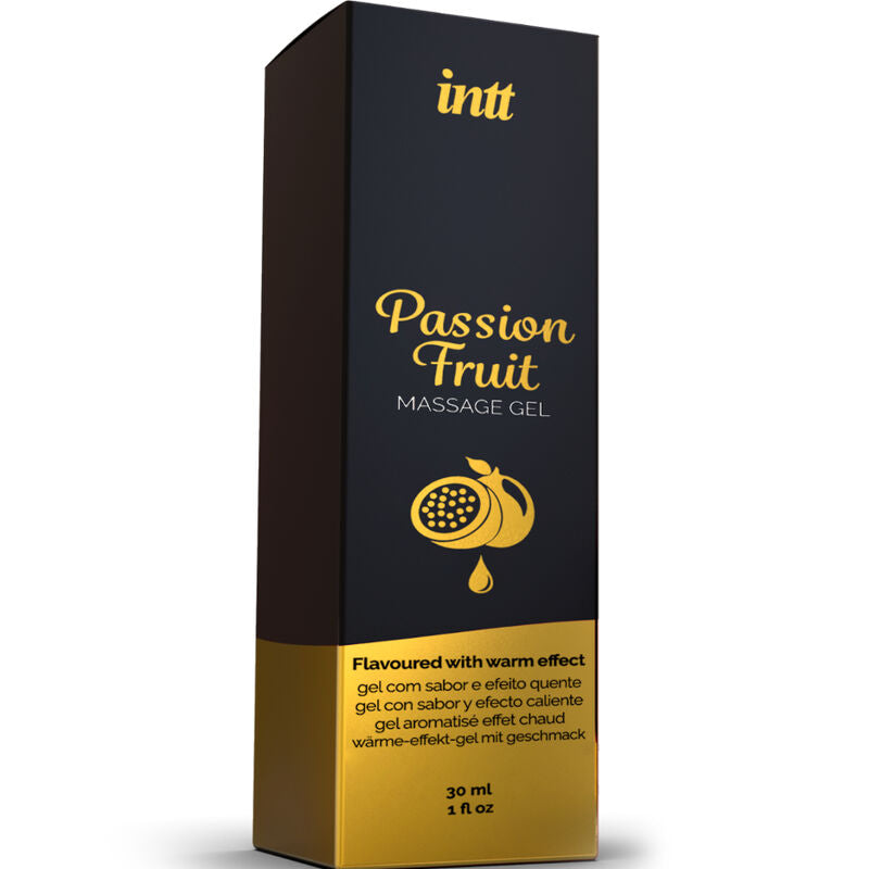 INTT massage & oral sex gel de masaje sabor a fruta de la pasión efecto calor 30 ml