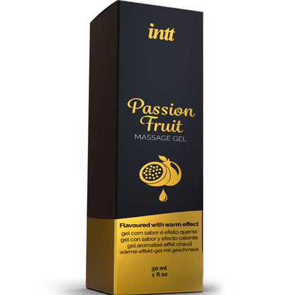 INTT massage & oral sex gel de masaje sabor a fruta de la pasión efecto calor 30 ml