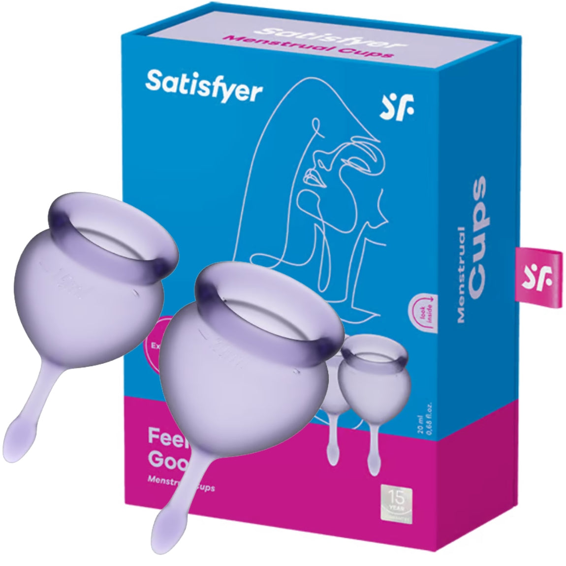 Satisfyer Feel Good Kit copa menstrual azul intenso 15 + 20 ml