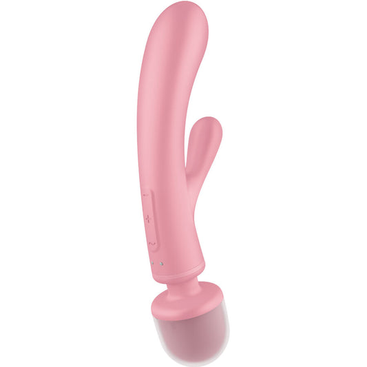 Satisfyer Triple Lover masajeador vibrador rabbit rosa
