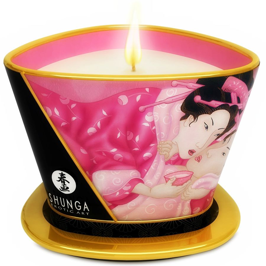 Shunga mini caress by candelight vela masaje rosas afrodisíacas 170 ml