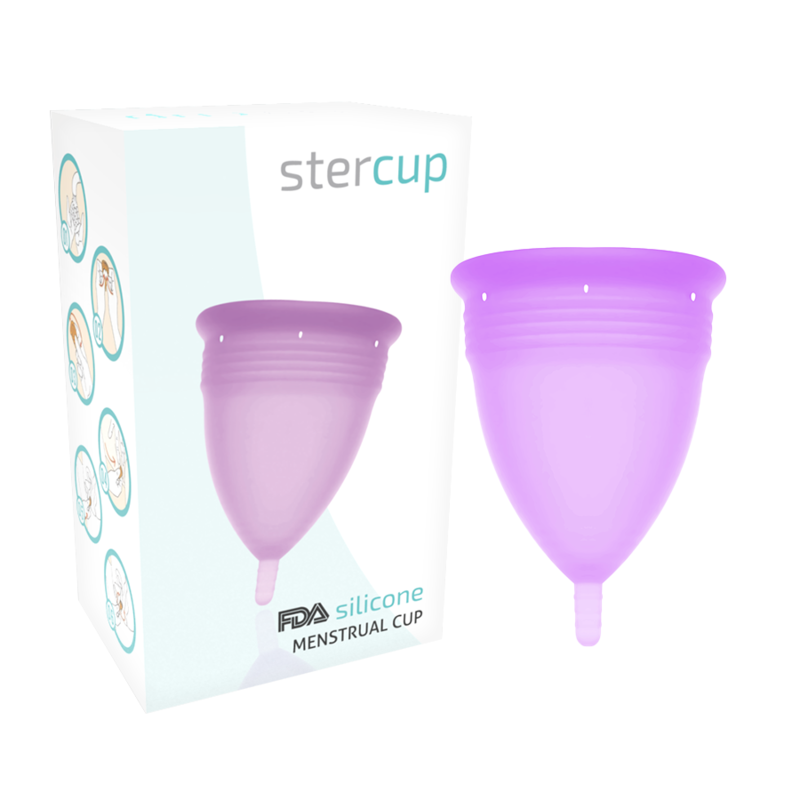 Stercup copa menstrual FDA silicona lila talla L