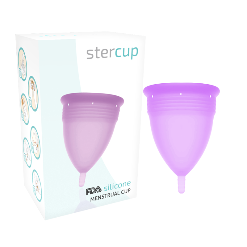 Stercup copa menstrual FDA silicona lila talla s