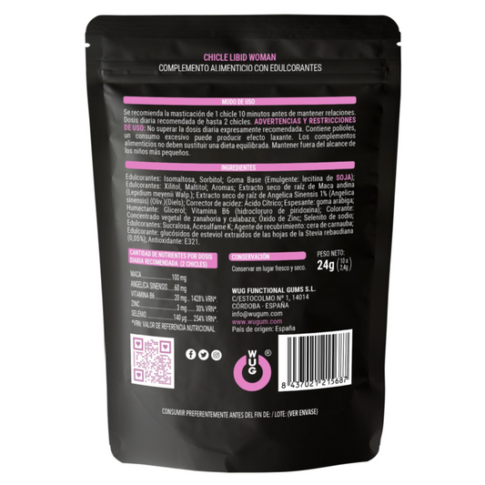 Wug Libid woman – chicle para potenciar la vitalidad femenina